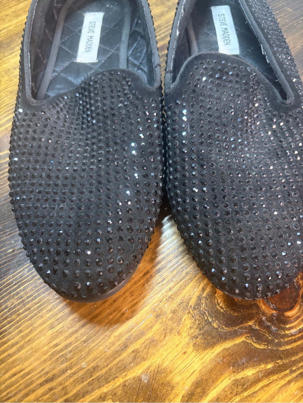 Steve Madden Black Caviar Jeweled Loafers Men’s Size 10 - Picture 4 of 10